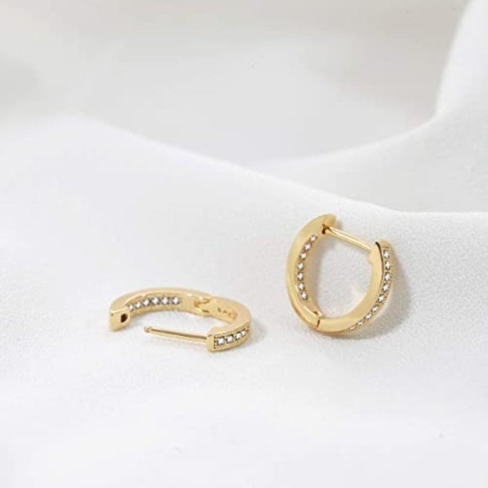 Cubic Zirconia Huggie Earrings
